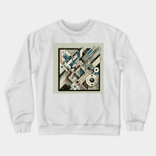 Geometric Intrigue: Modern Abstract Fusion Crewneck Sweatshirt